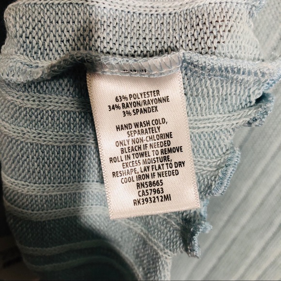 Abound Lettuce Edge Turtleneck Top Light Blue - Picture 5 of 6